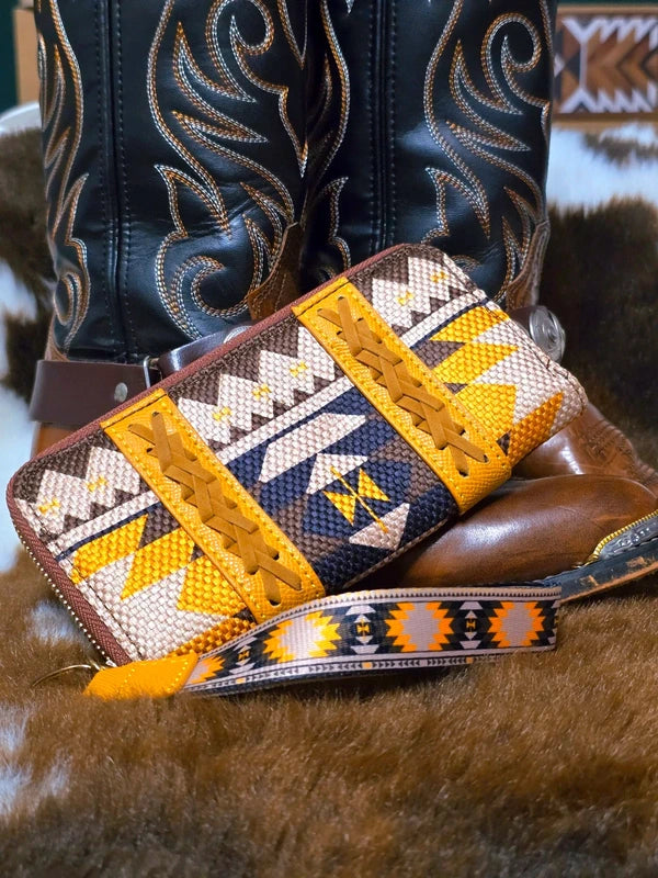 Cowgirl Aztec Western Yellow and Brown Purse