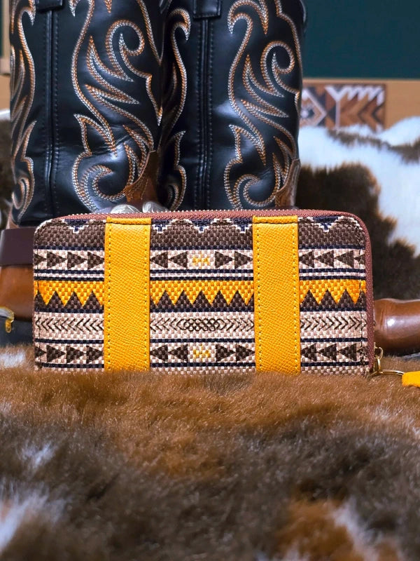 Cowgirl Aztec Western Yellow and Brown Purse