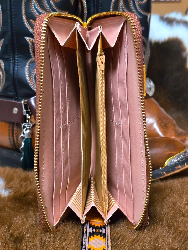 Cowgirl Aztec Western Yellow and Brown Purse