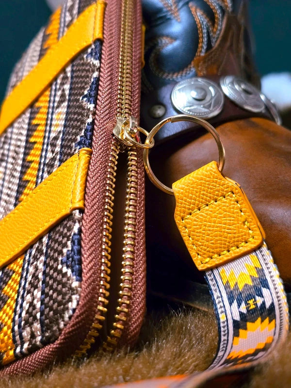 Cowgirl Aztec Western Yellow and Brown Purse