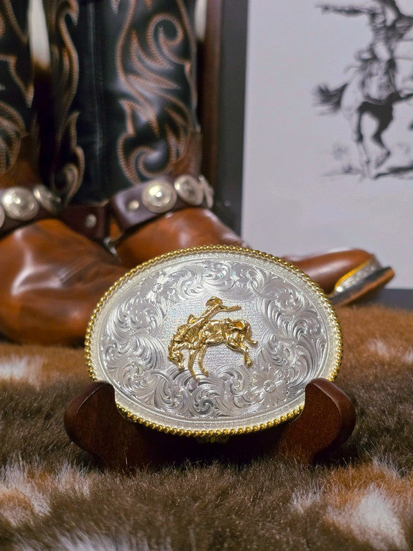 Vintage Montana Silversmiths Belt Buckle & Bolo Tie