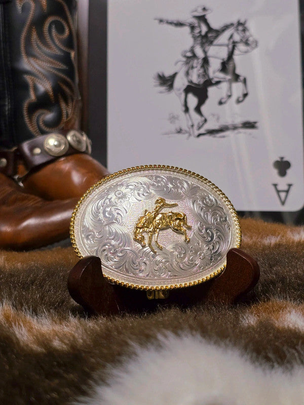 Vintage Montana Silversmiths Belt Buckle & Bolo Tie