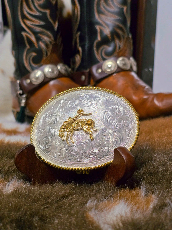 Vintage Montana Silversmiths Belt Buckle & Bolo Tie