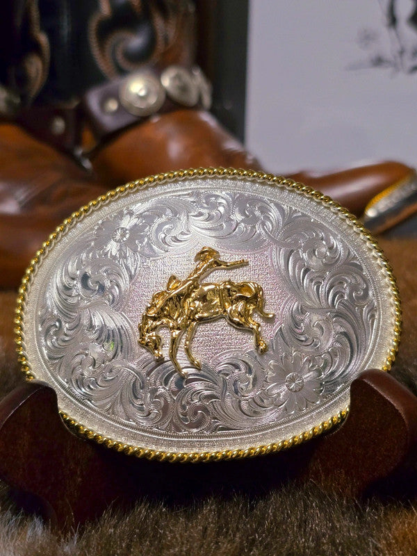 Vintage Montana Silversmiths Belt Buckle & Bolo Tie