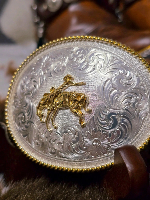 Vintage Montana Silversmiths Belt Buckle & Bolo Tie