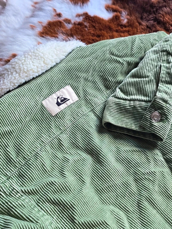 Quicksilver Olive Green Corduroy Fleece Jacket