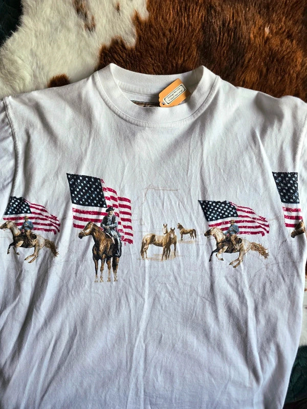 Vintage 90s Ladies USA Cowboy T-Shirt L14/16