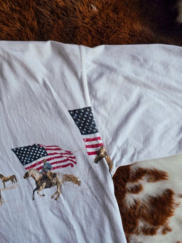 Vintage 90s Ladies USA Cowboy T-Shirt L14/16