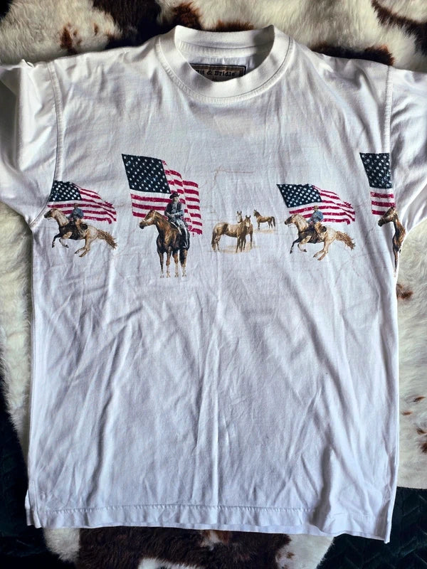 Vintage 90s Ladies USA Cowboy T-Shirt L14/16