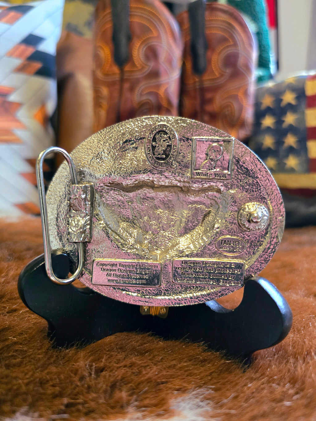 24ct Gold Plated Horse Belt Buckle