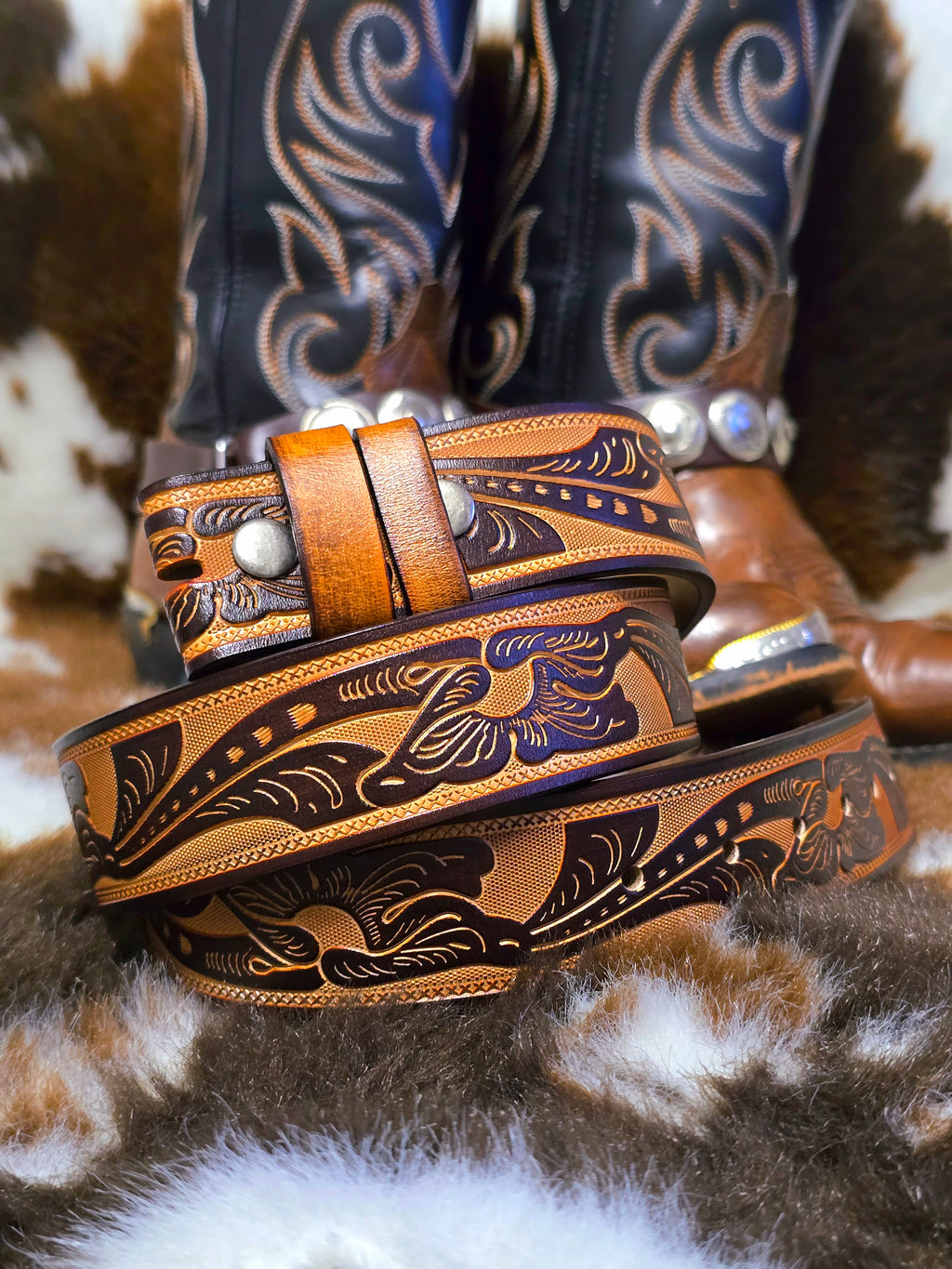 Two Tone Leather Belt