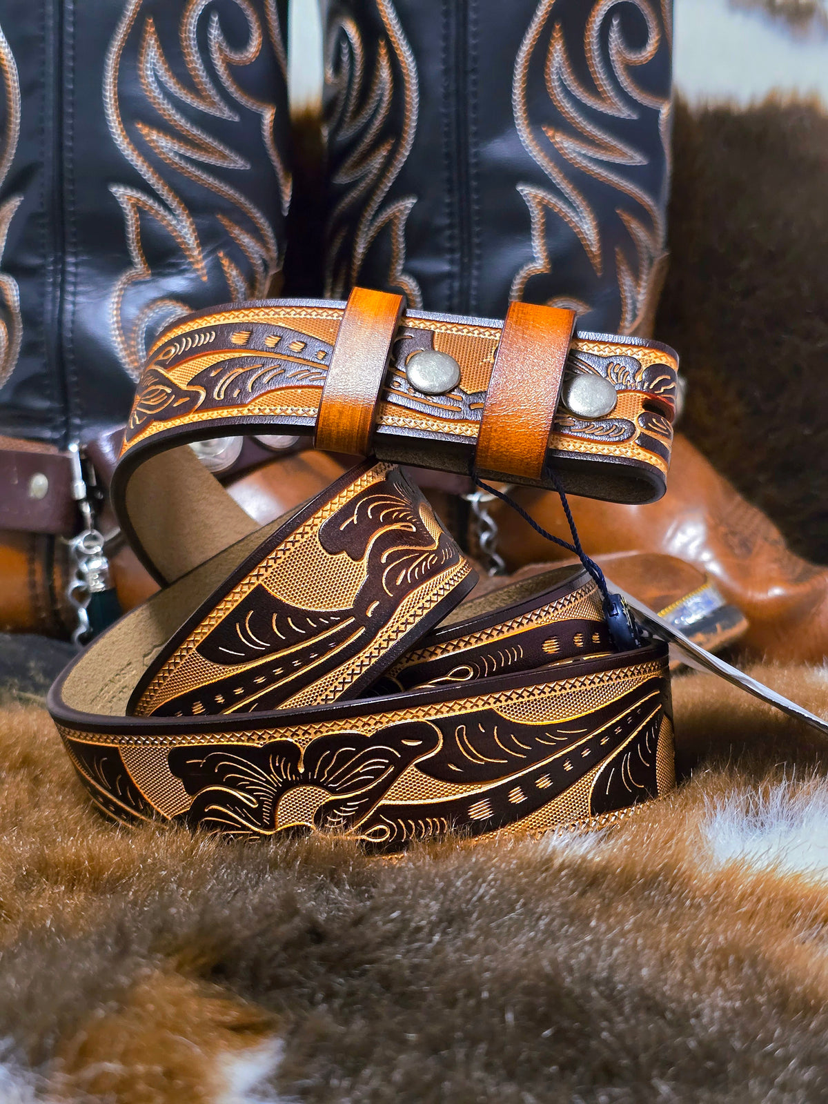 Two Tone Leather Belt