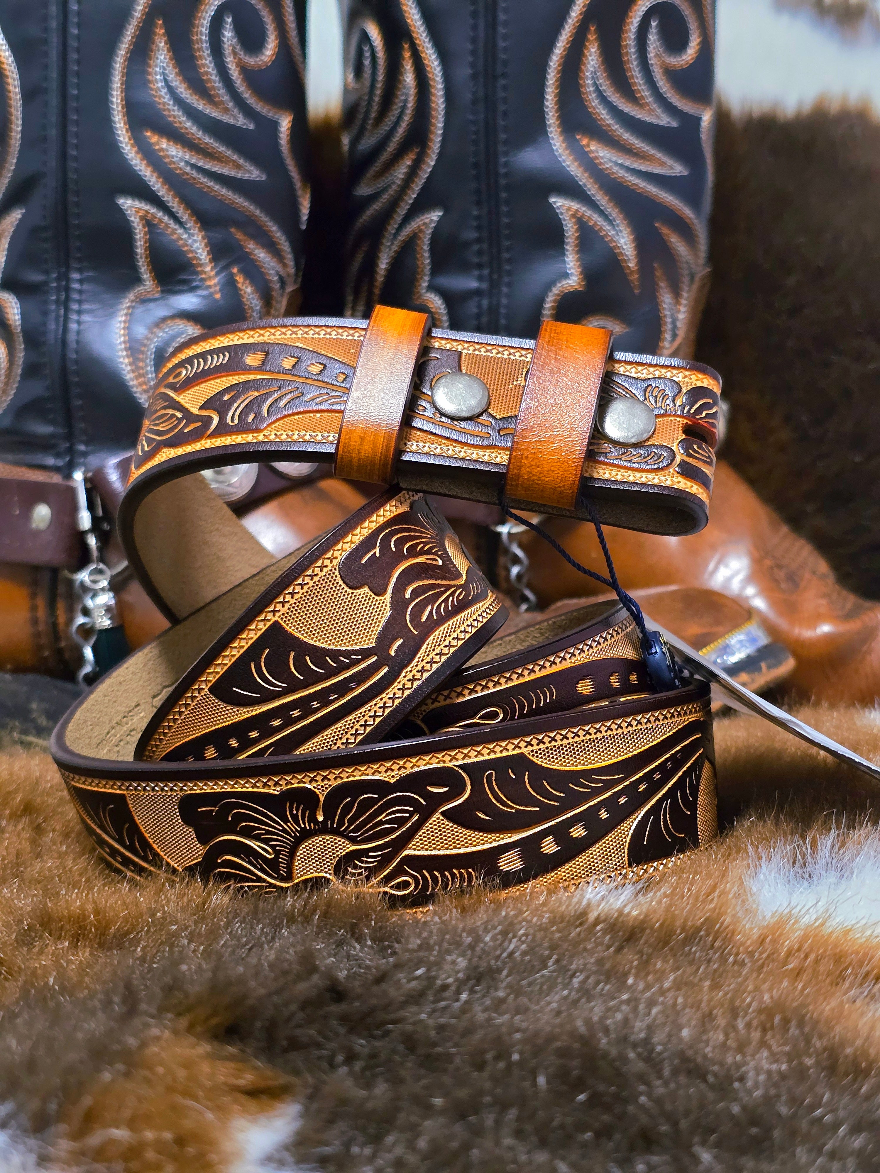 Two Tone Leather Belt