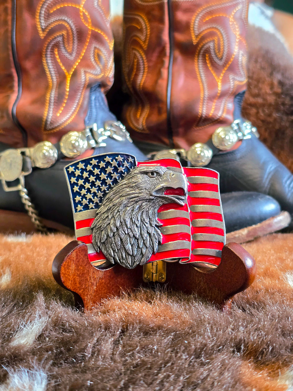 American Eagle Vintage Pewter Belt Buckle