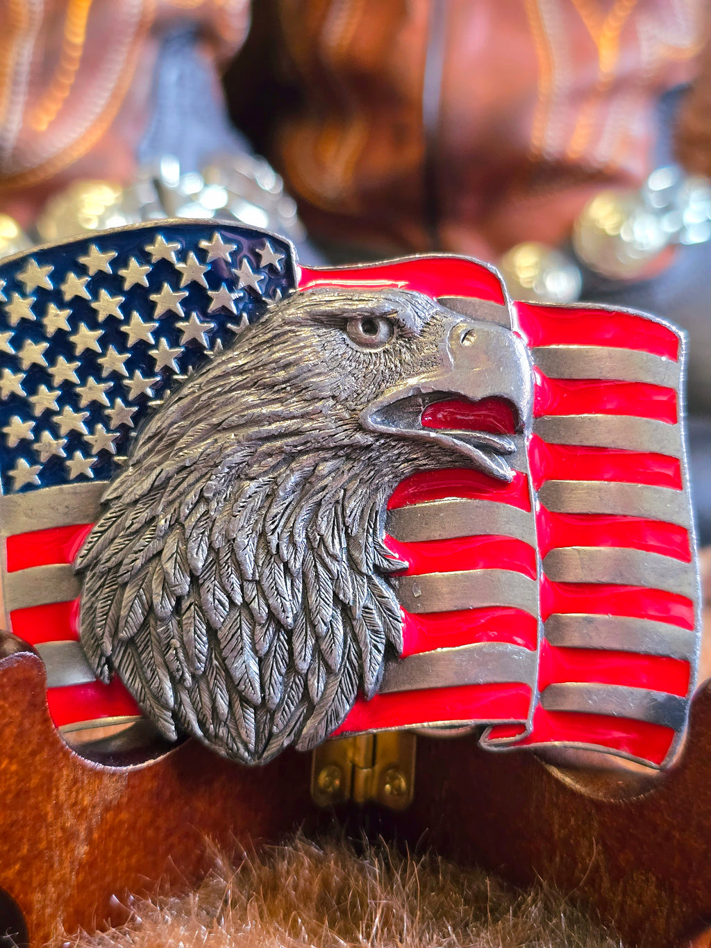American Eagle Vintage Pewter Belt Buckle