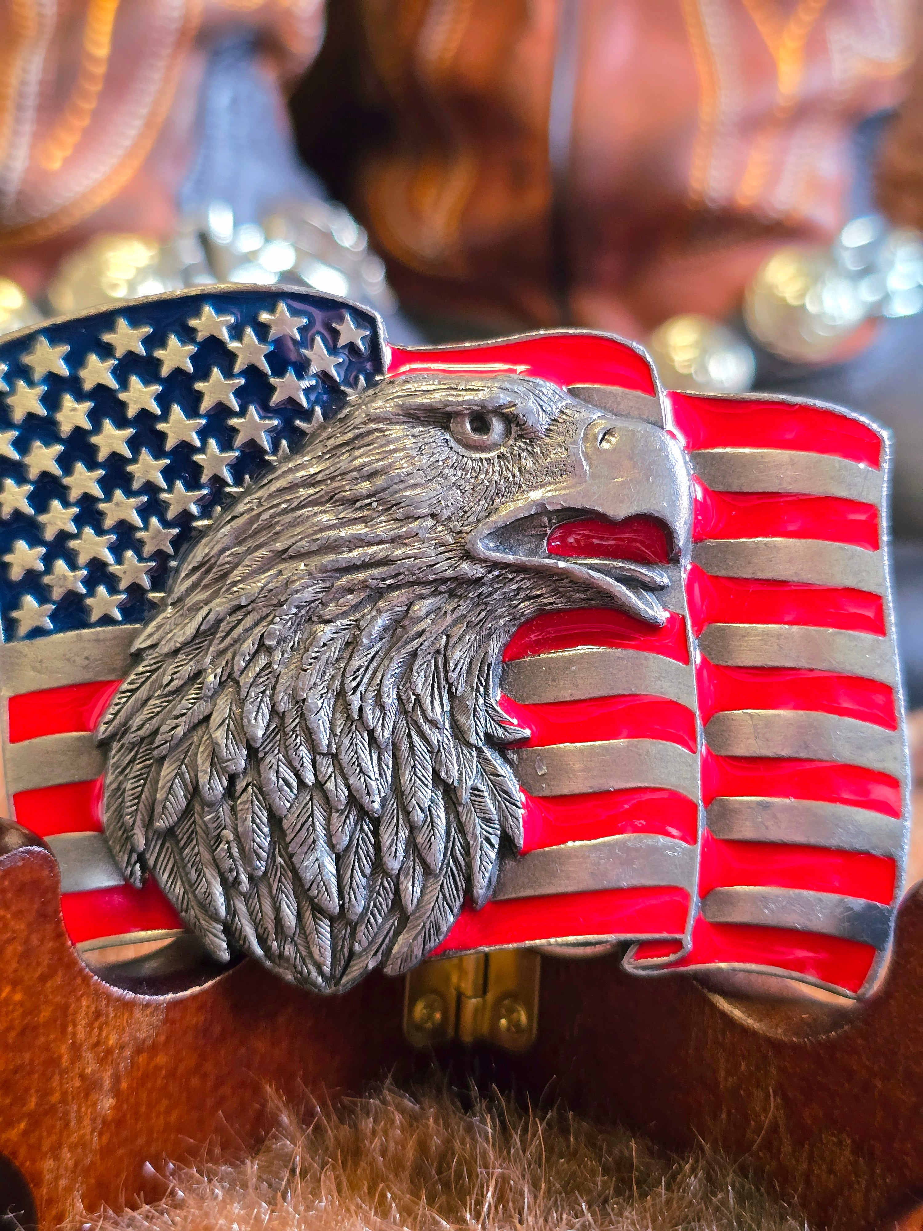 American Eagle Vintage Pewter Belt Buckle