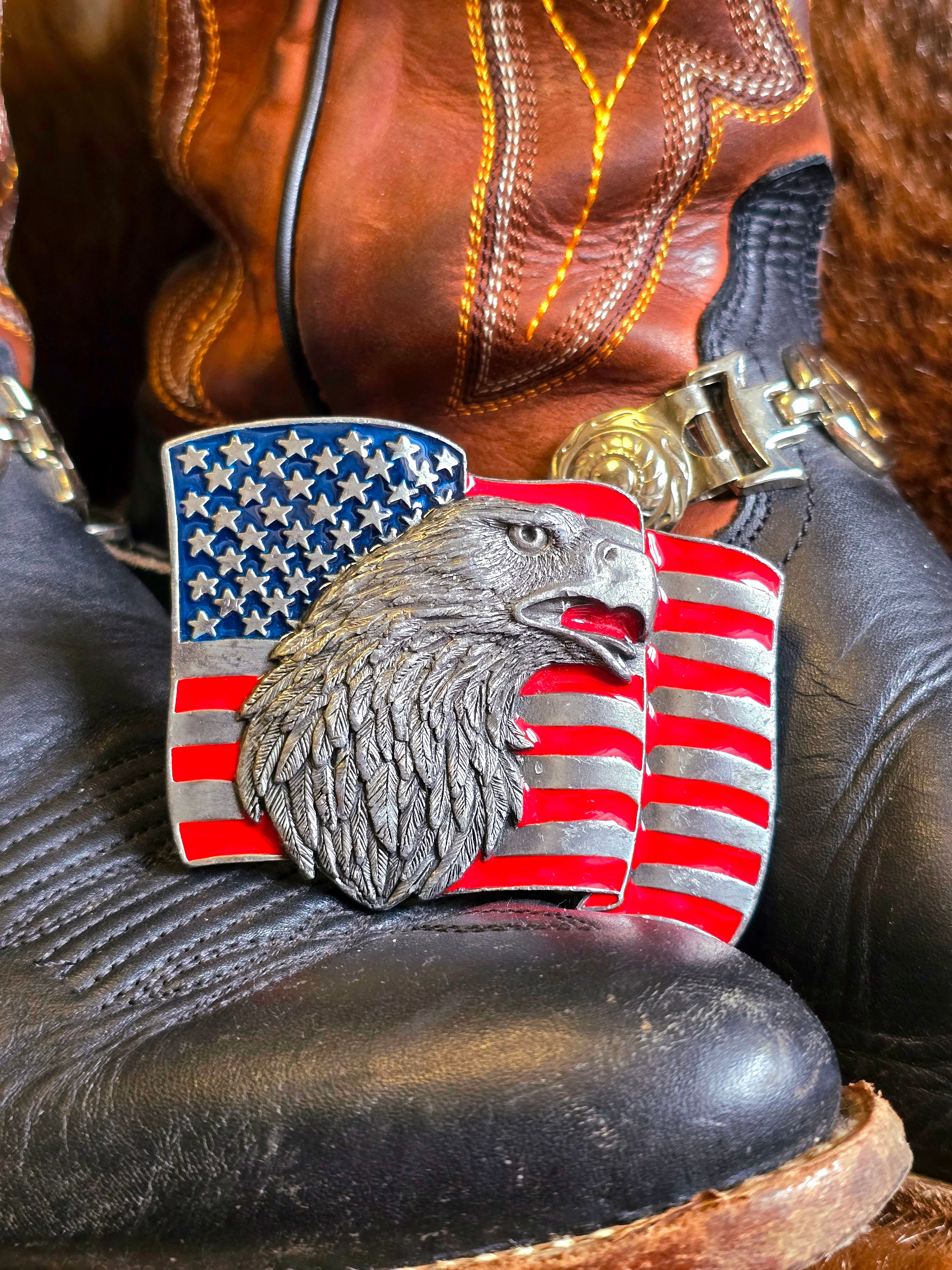American Eagle Vintage Pewter Belt Buckle