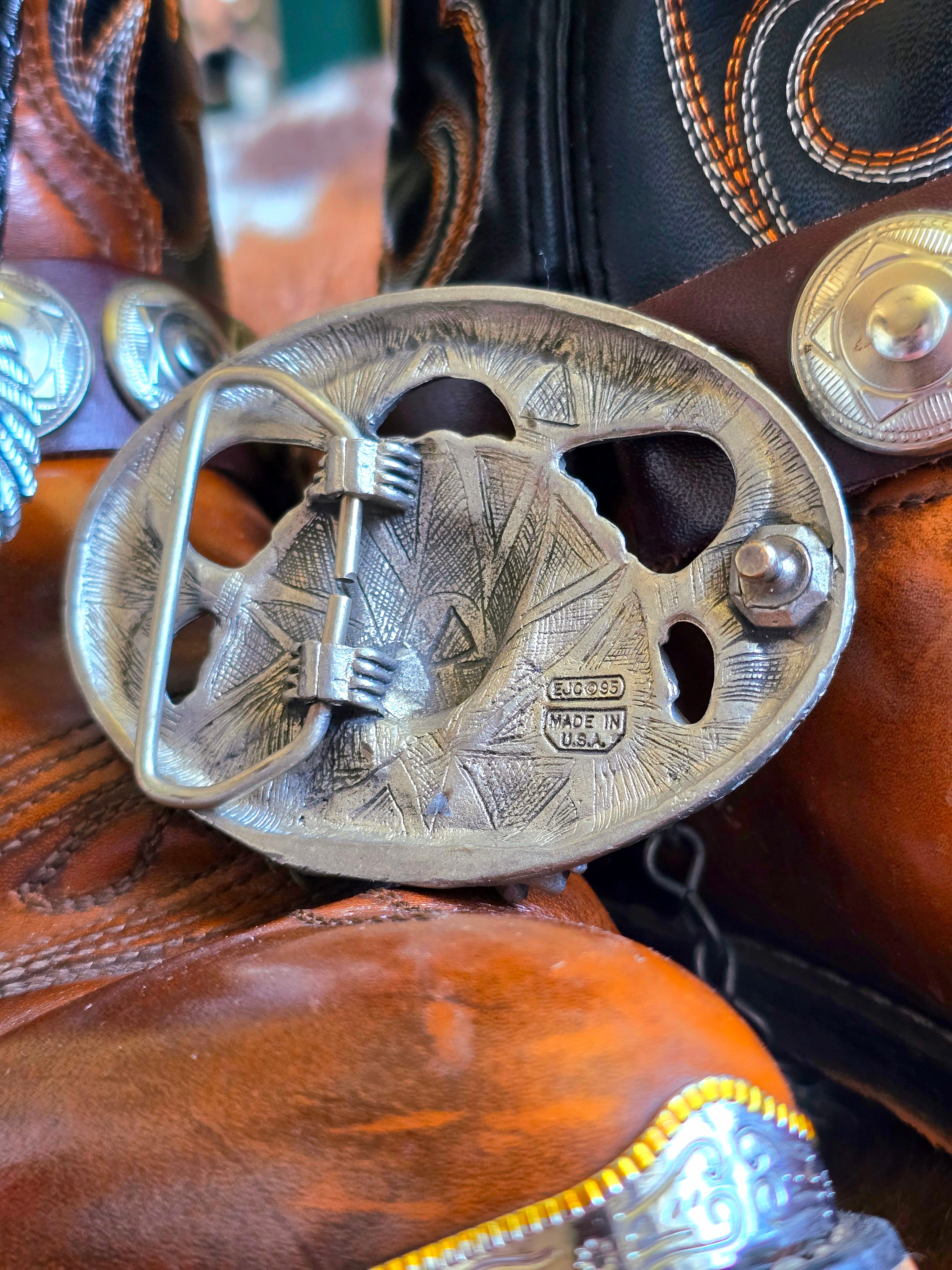 Native American Belt Buckle & Bolo Tie Set
