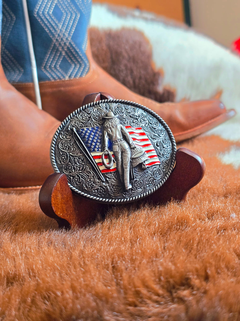 Rodeo Cowgirl Belt Buckle