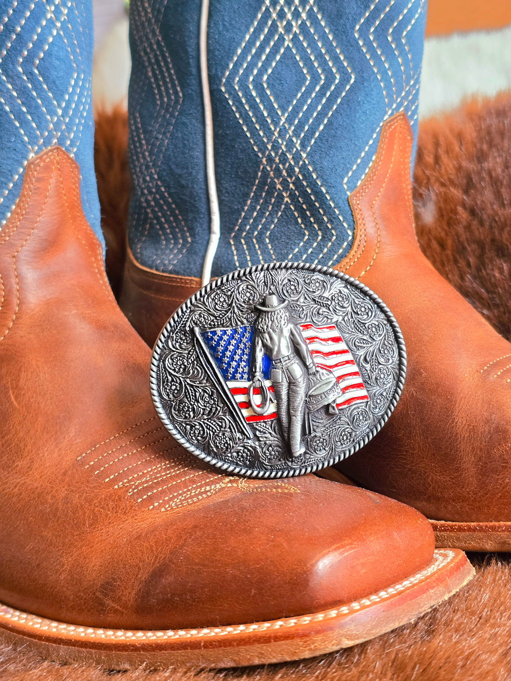 Rodeo Cowgirl Belt Buckle