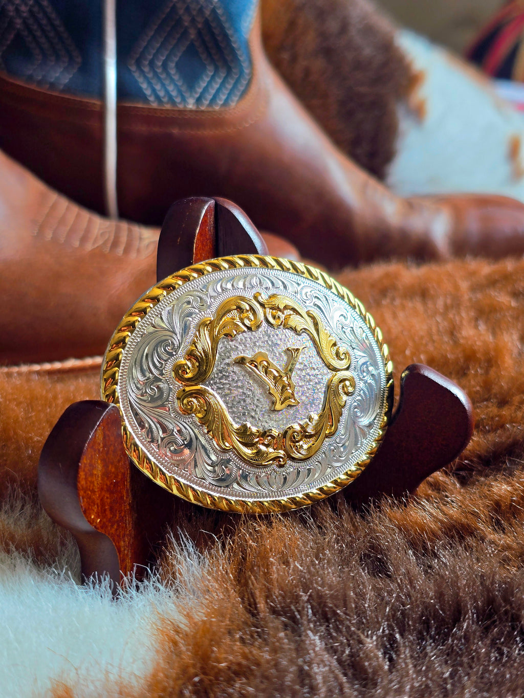 Montana Silversmiths Initial Y Belt Buckle