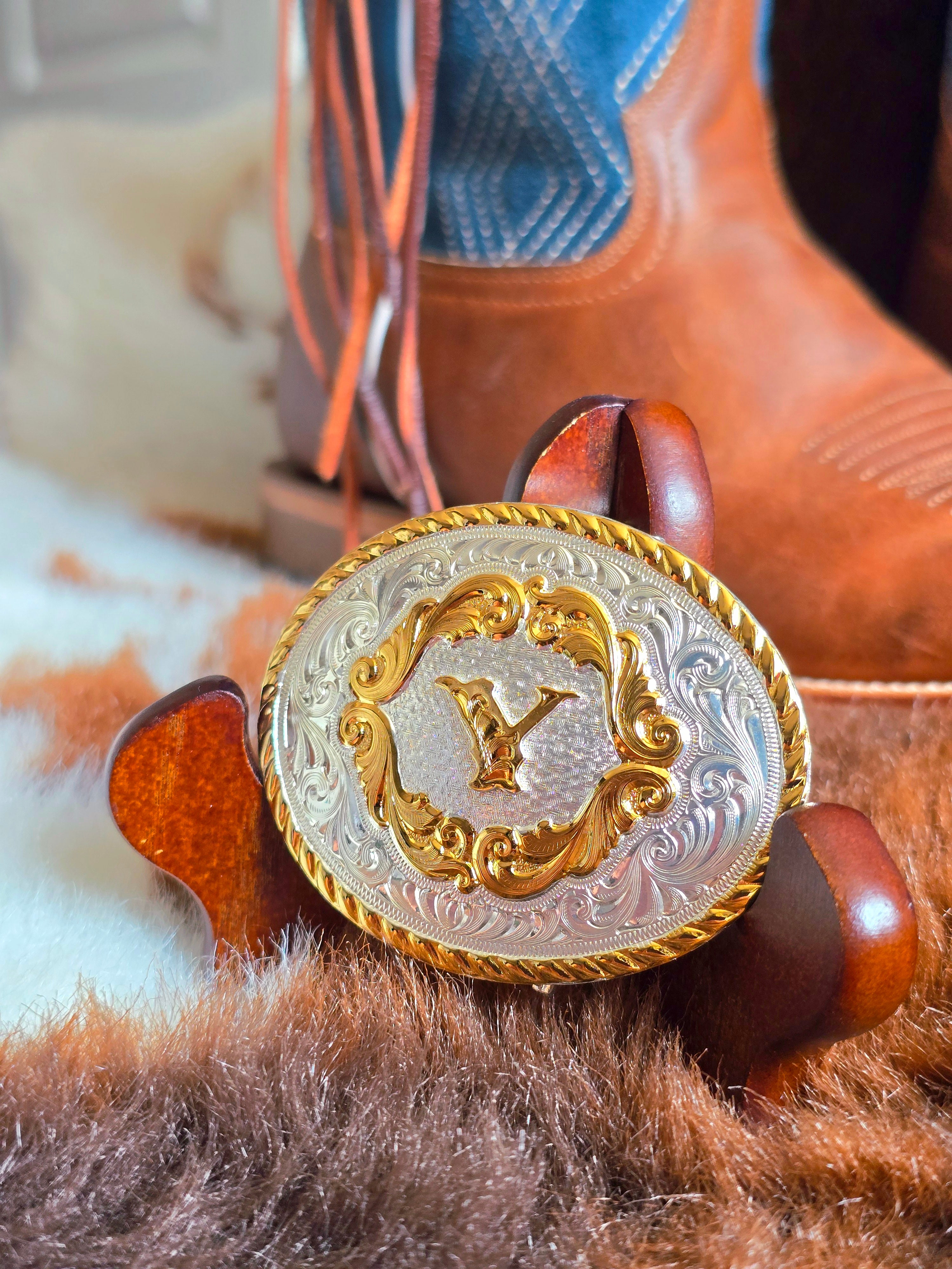 Montana Silversmiths Initial Y Belt Buckle