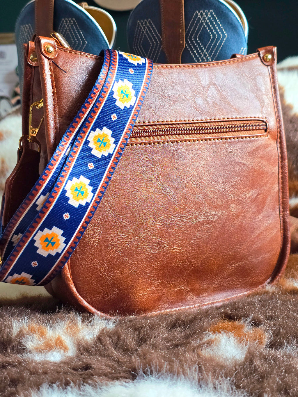 Aztec Print Canvas Handbag