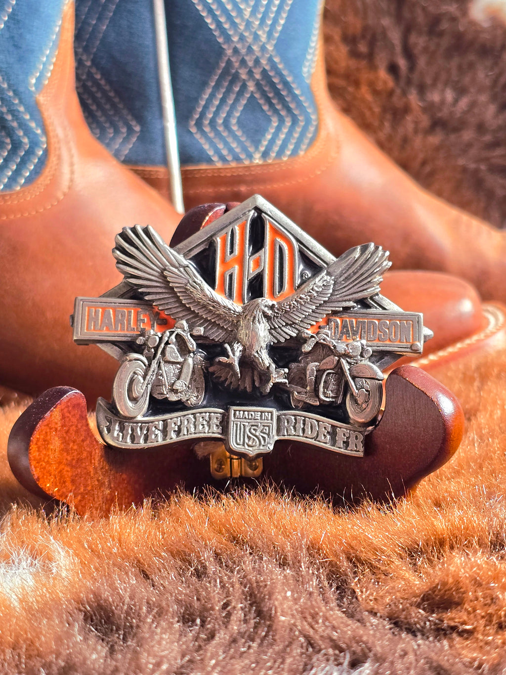 Vintage Harley Davidson Belt Buckle (Damaged)