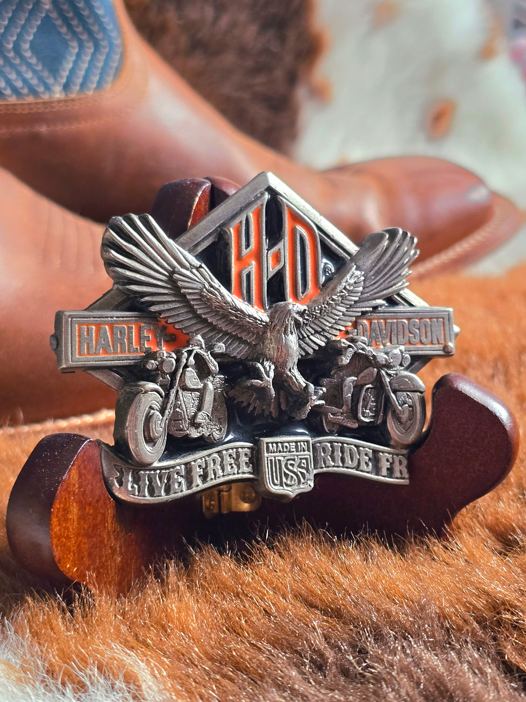 Vintage Harley Davidson Belt Buckle (Damaged)