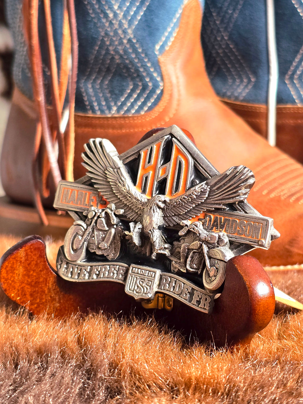 Vintage Harley Davidson Belt Buckle (Damaged)