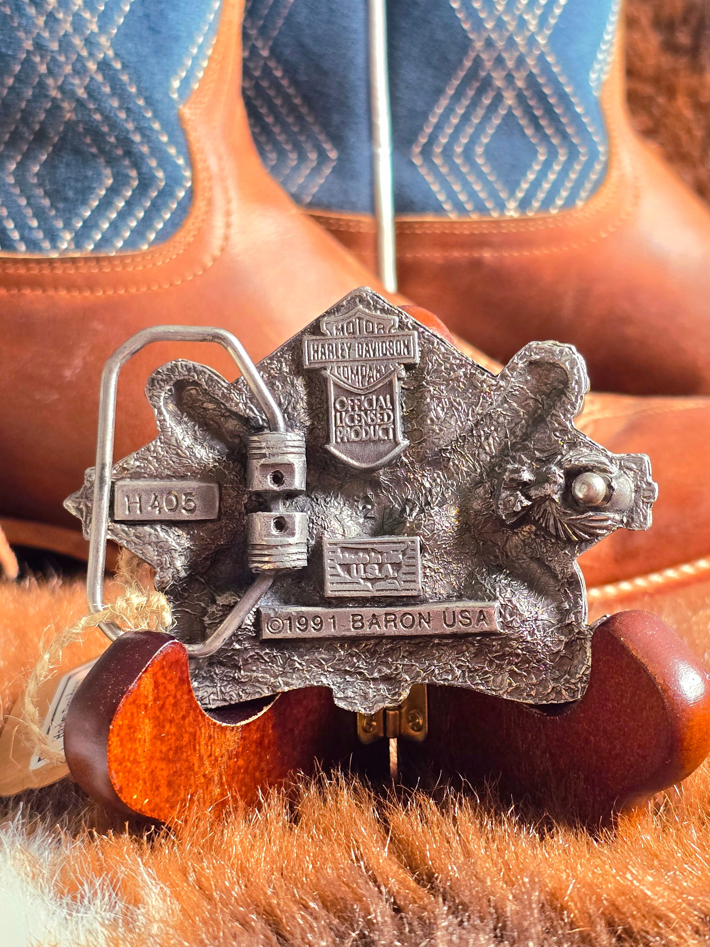 Vintage Harley Davidson Belt Buckle (Damaged)