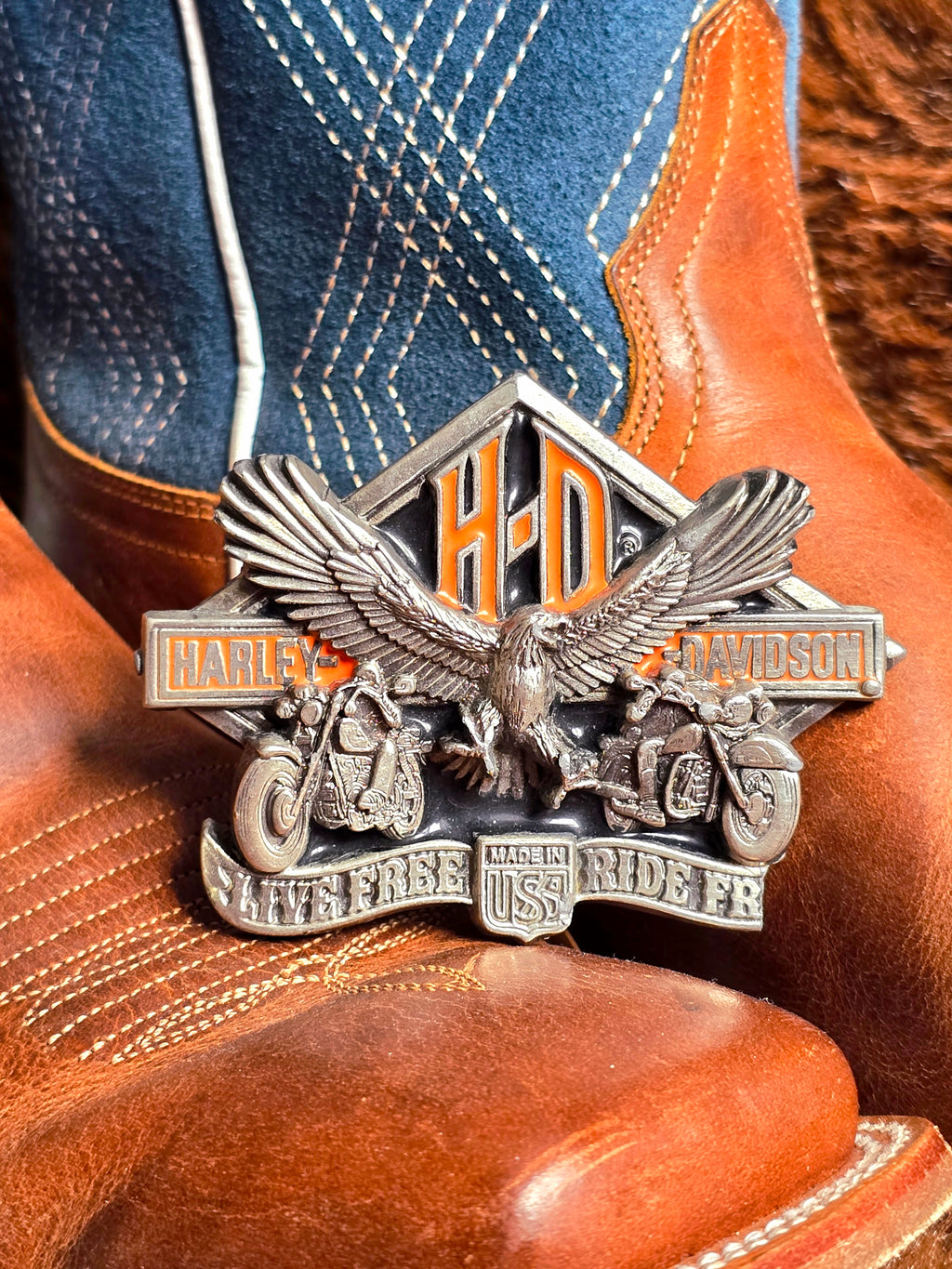 Vintage Harley Davidson Belt Buckle (Damaged)