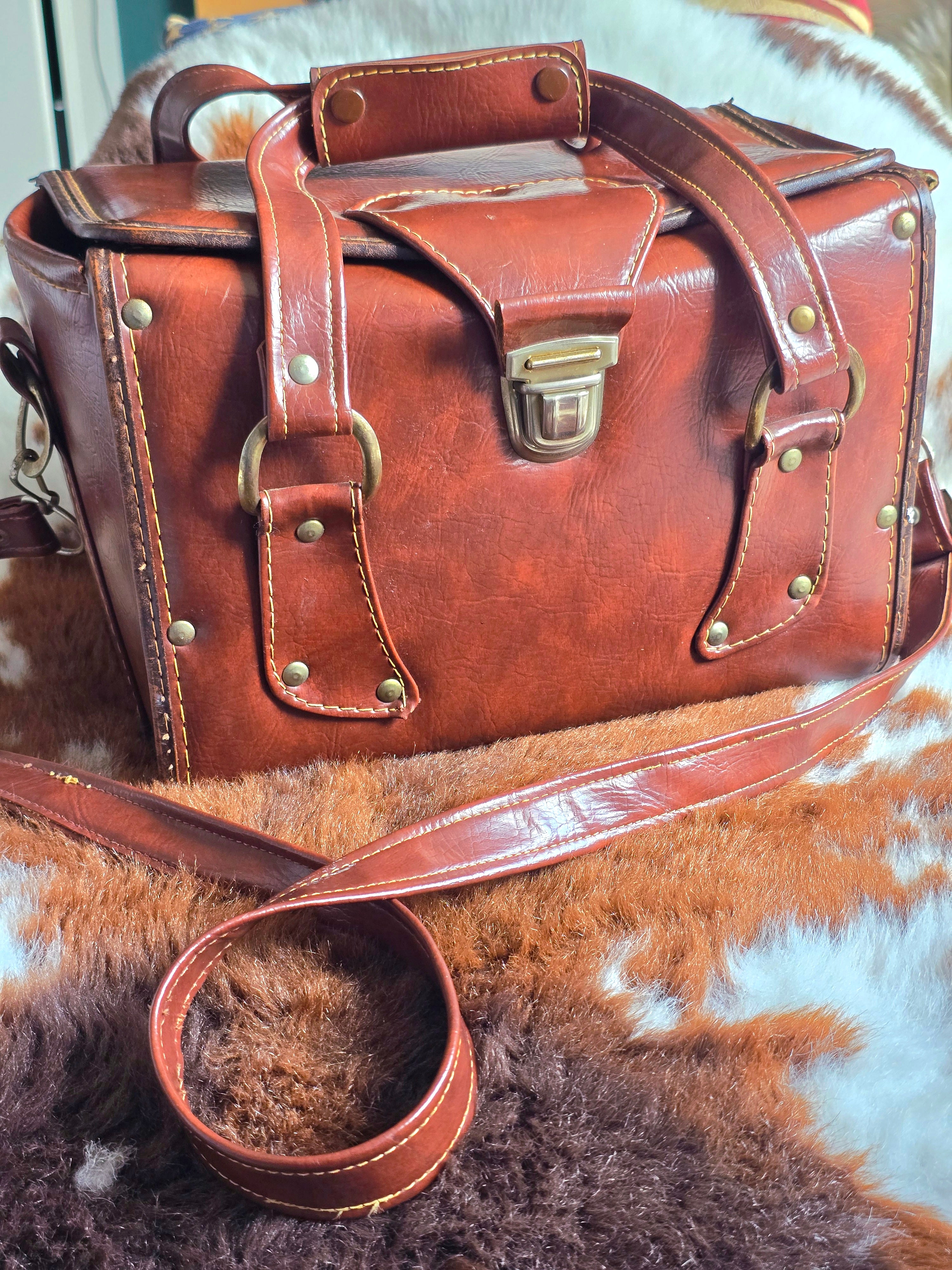Cowhide Leather Vintage Satchel Bag