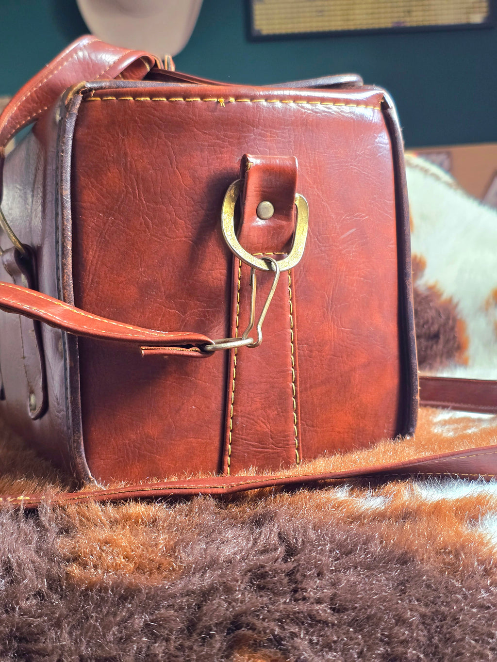 Cowhide Leather Vintage Satchel Bag