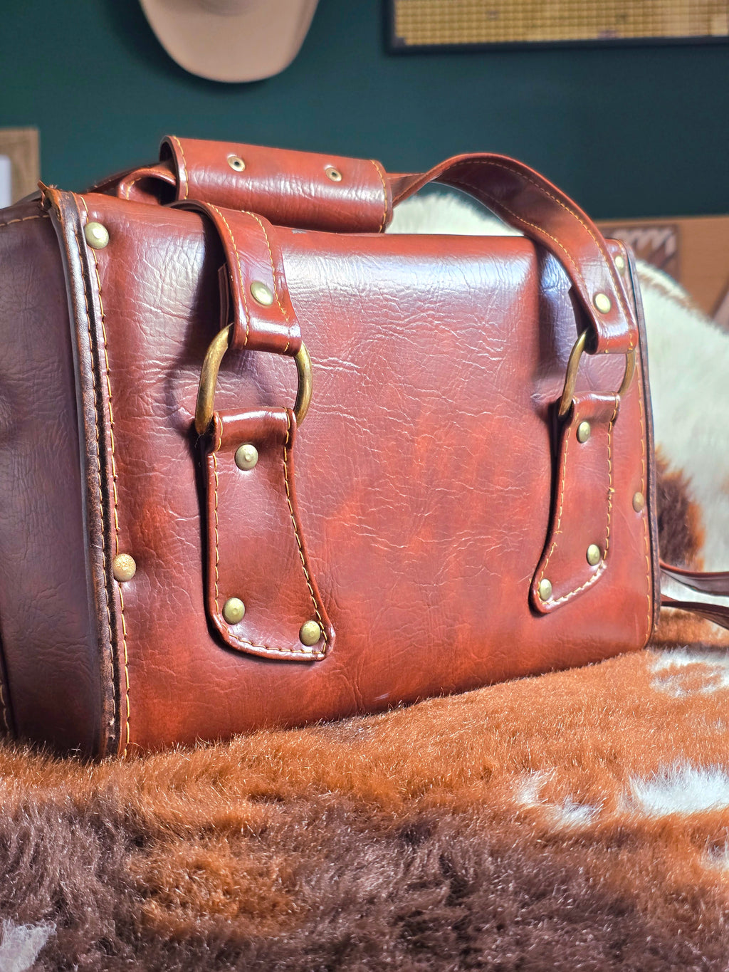 Cowhide Leather Vintage Satchel Bag