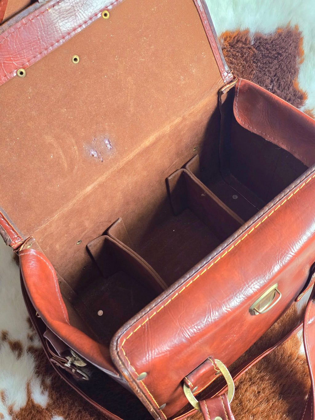 Cowhide Leather Vintage Satchel Bag