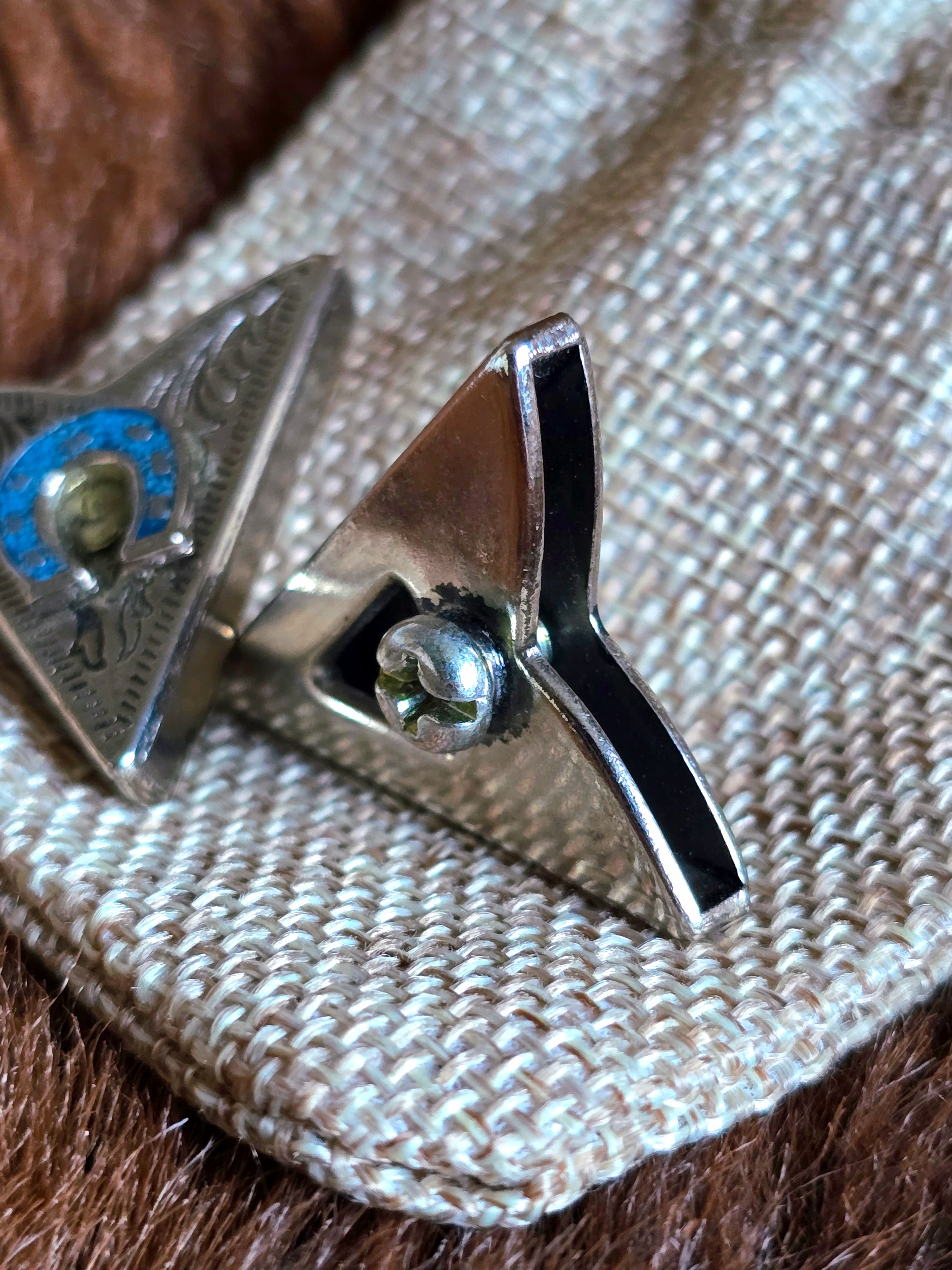 Horse Shoe Turquoise Collar Clips