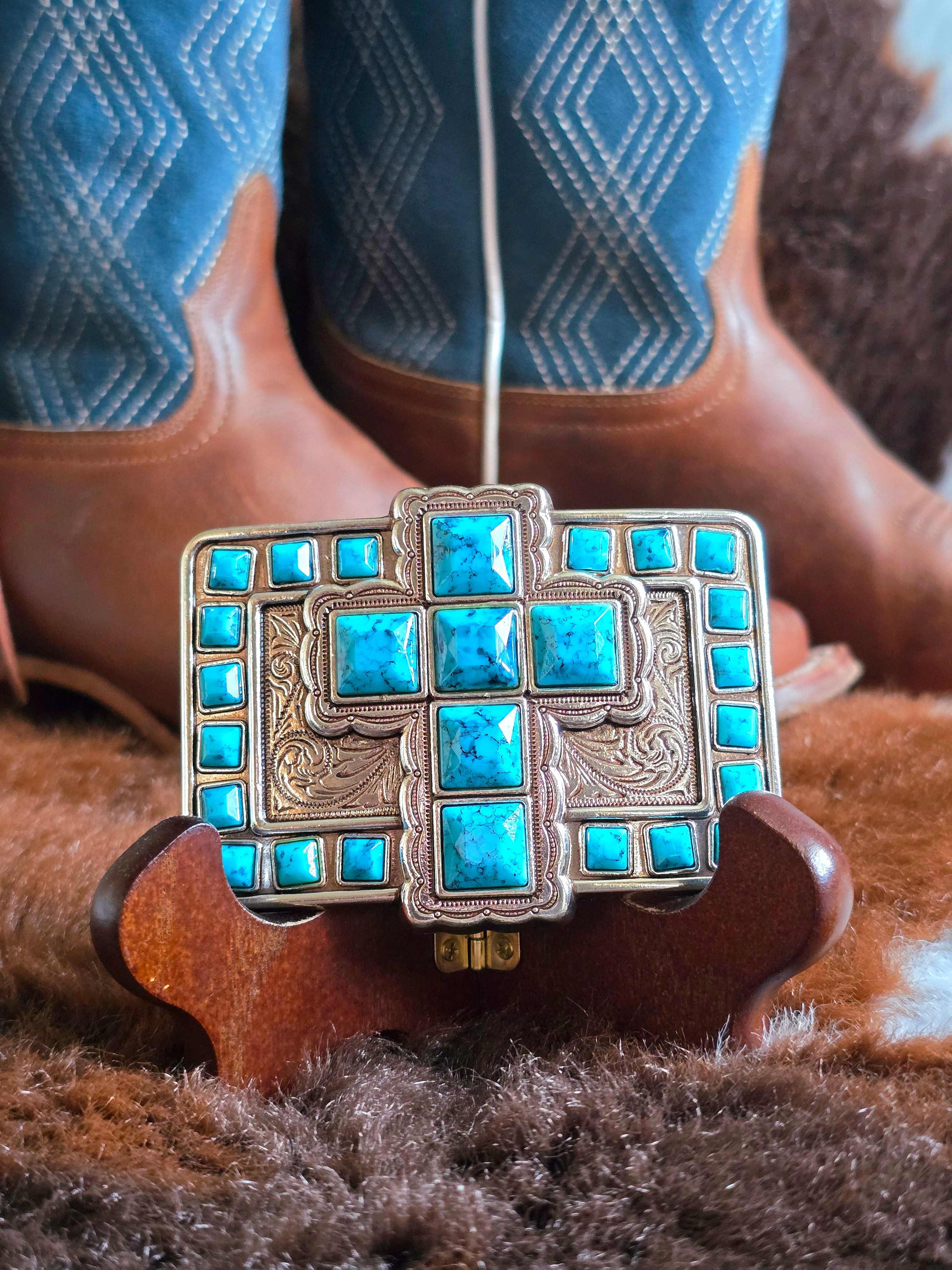 Turquoise Sonora Trophy Belt Buckle