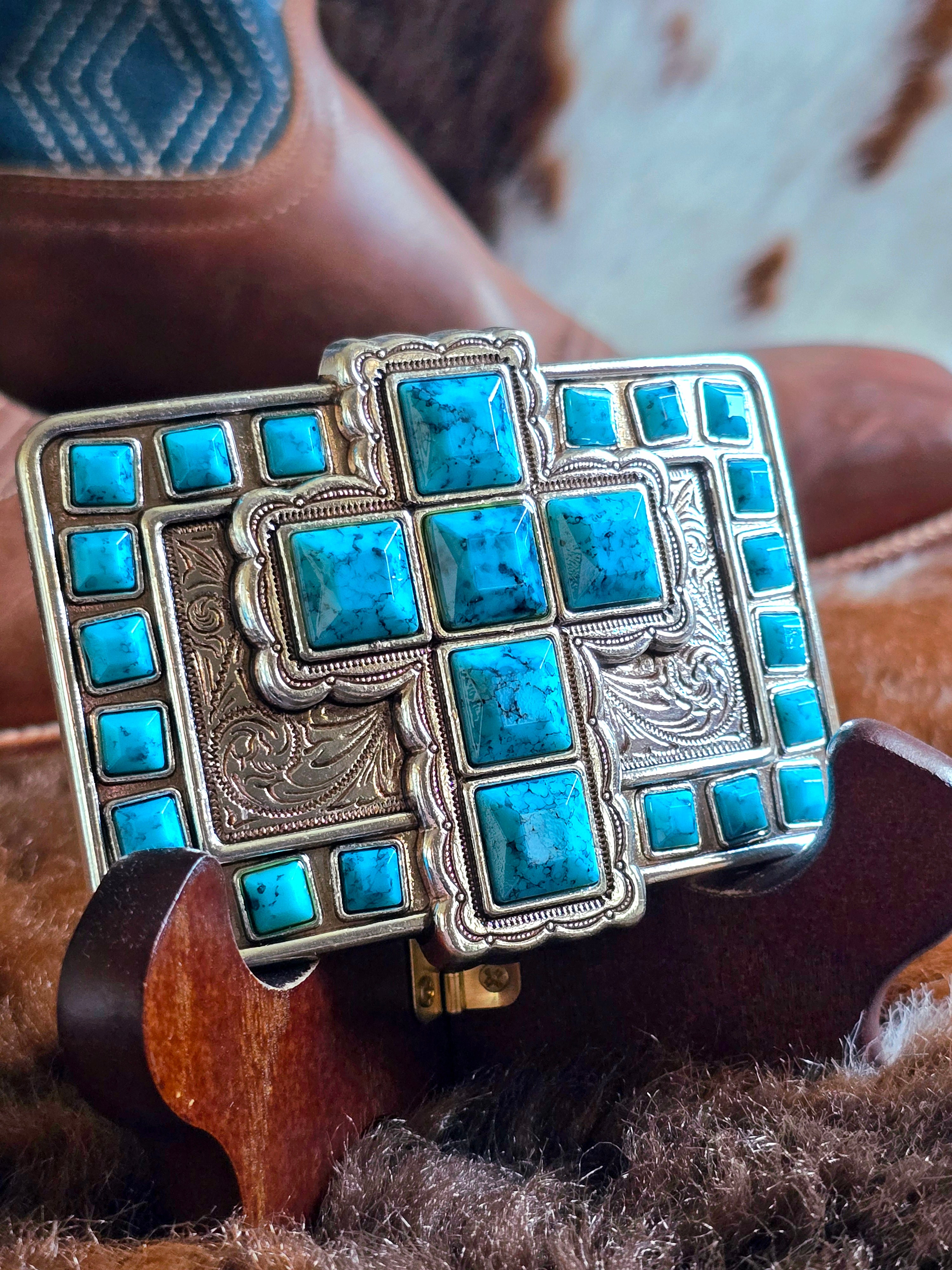 Turquoise Sonora Trophy Belt Buckle