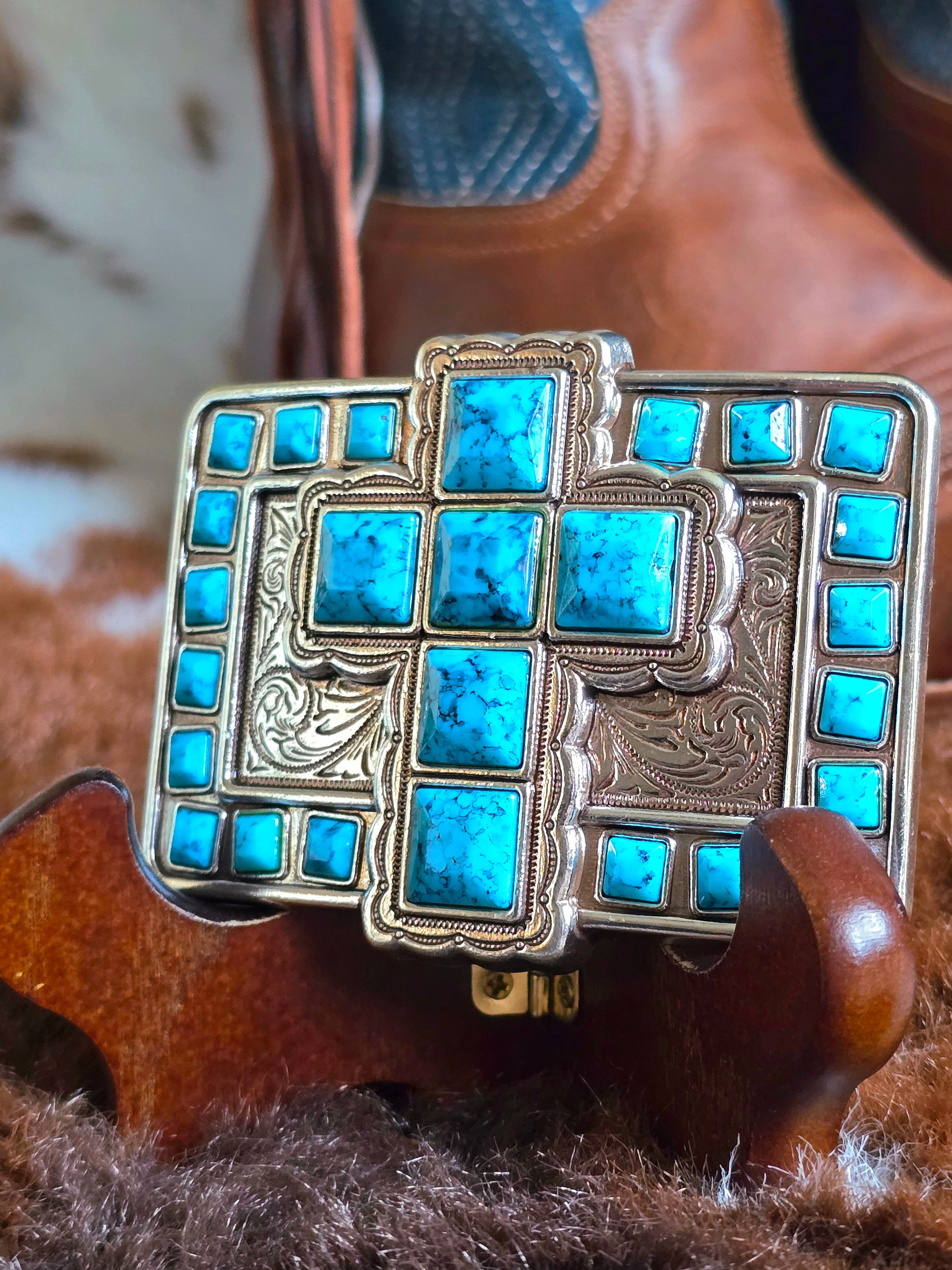 Turquoise Sonora Trophy Belt Buckle
