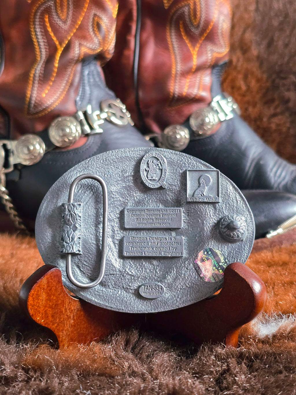 Western Revolver Chamber Belt Buckle