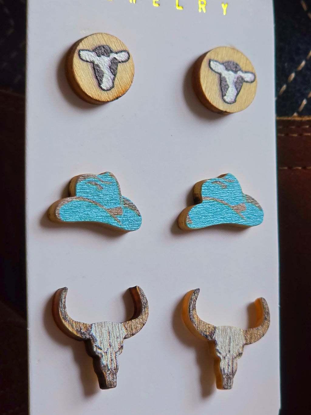 Wooden Cowgirl Earrings