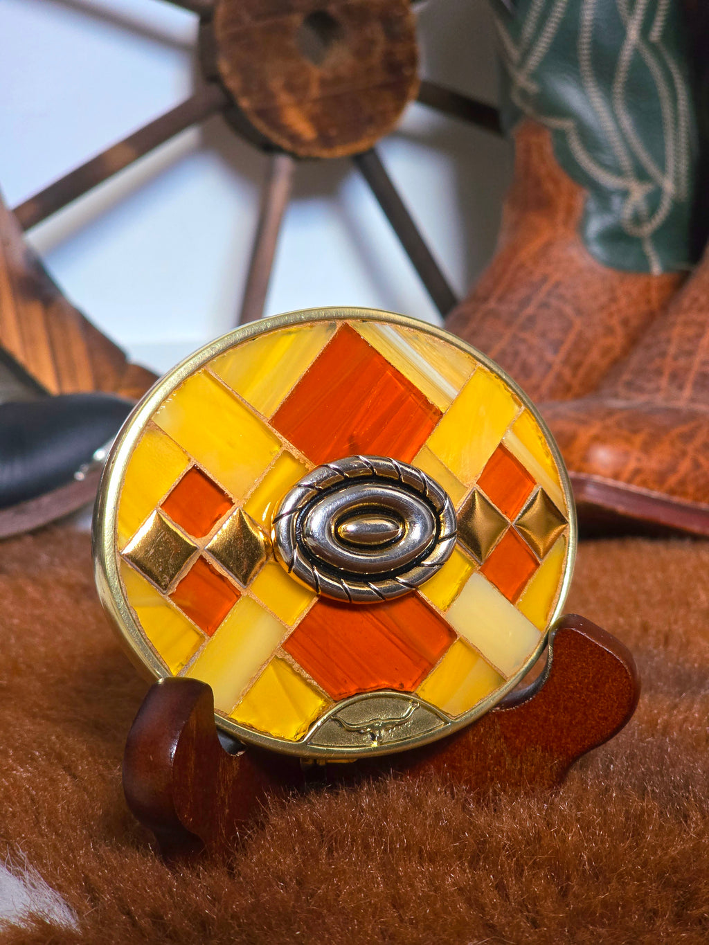 R.W Williams Vintage Mosaic Belt Buckle