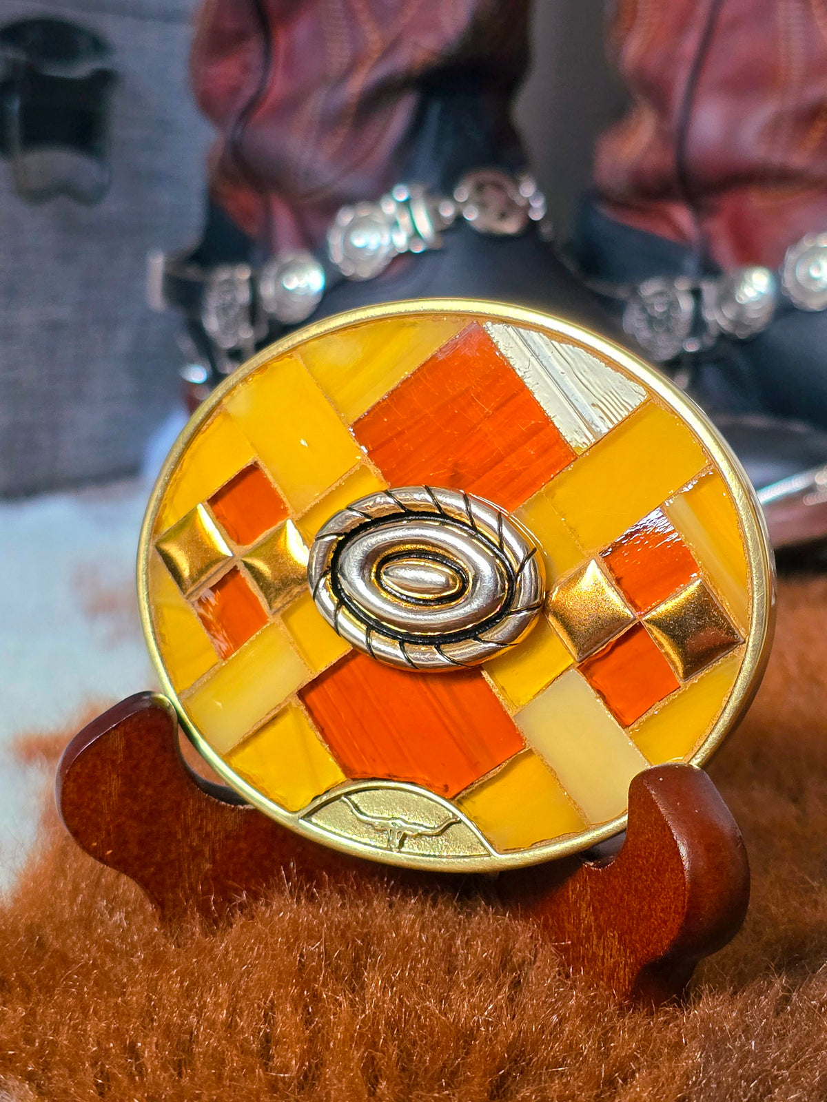 R.W Williams Vintage Mosaic Belt Buckle