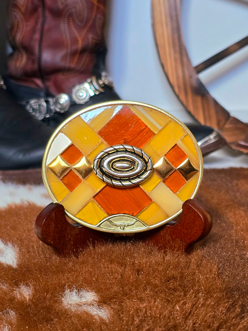 R.W Williams Vintage Mosaic Belt Buckle