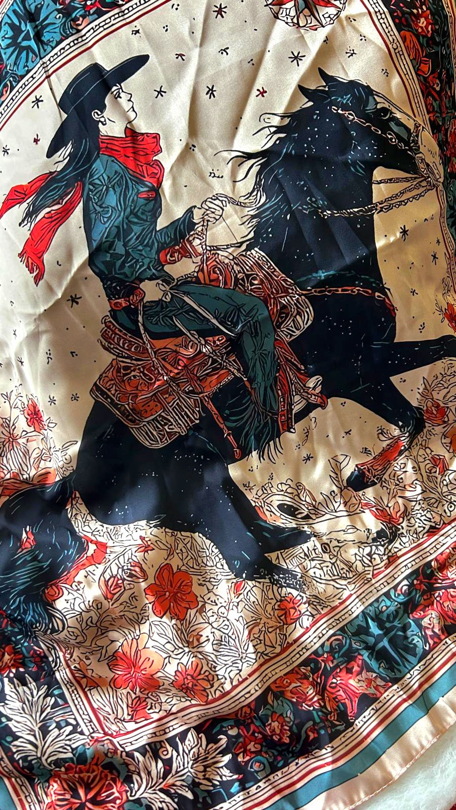 Cowgirl Galloping Horse Bandana