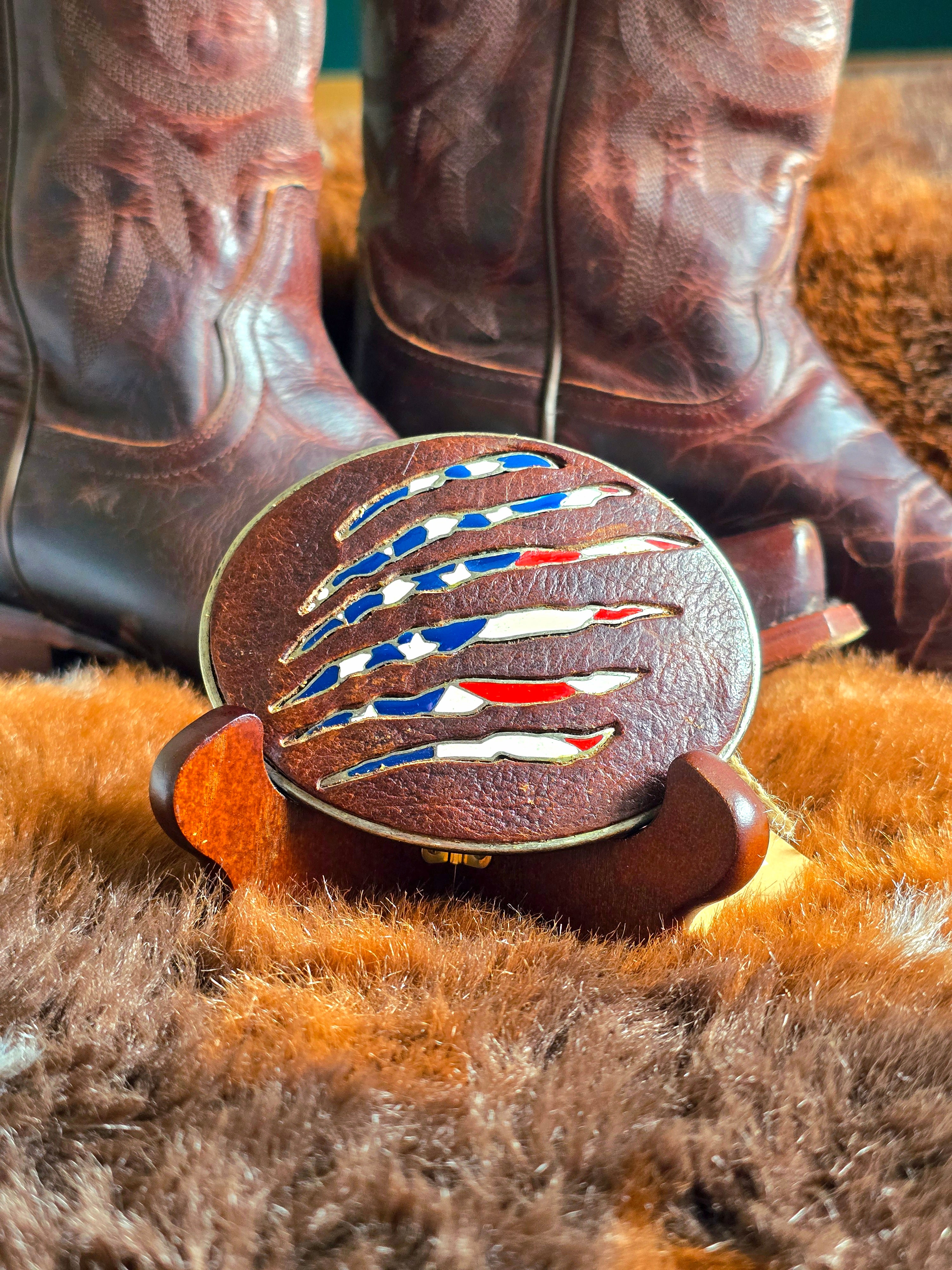 Cody James American Flag Leather Buckle