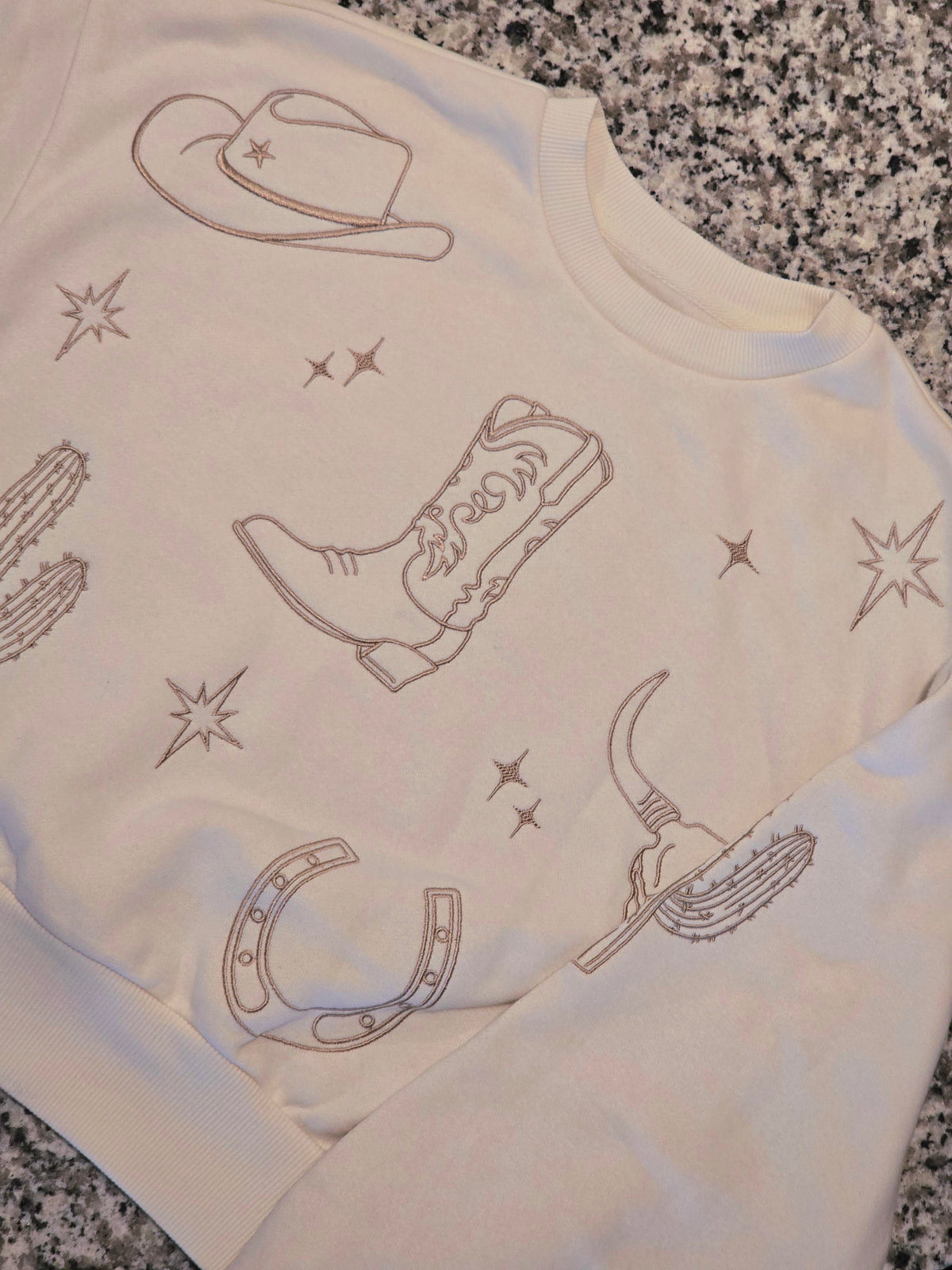 Cotton Essentials Western Embroidered Pullover Sweatshirt