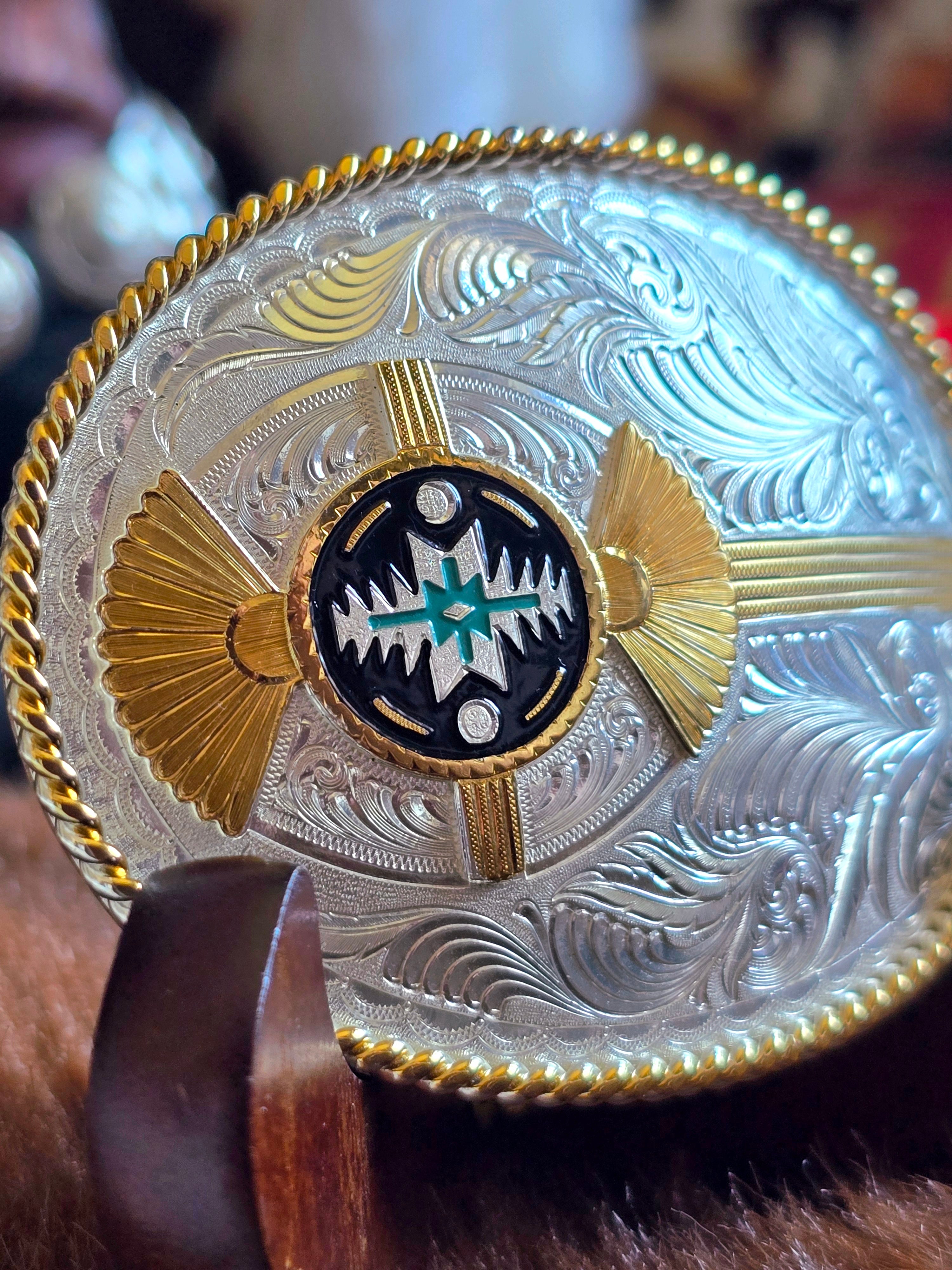 Montana Silversmiths Aztec Silver & Gold Buckle