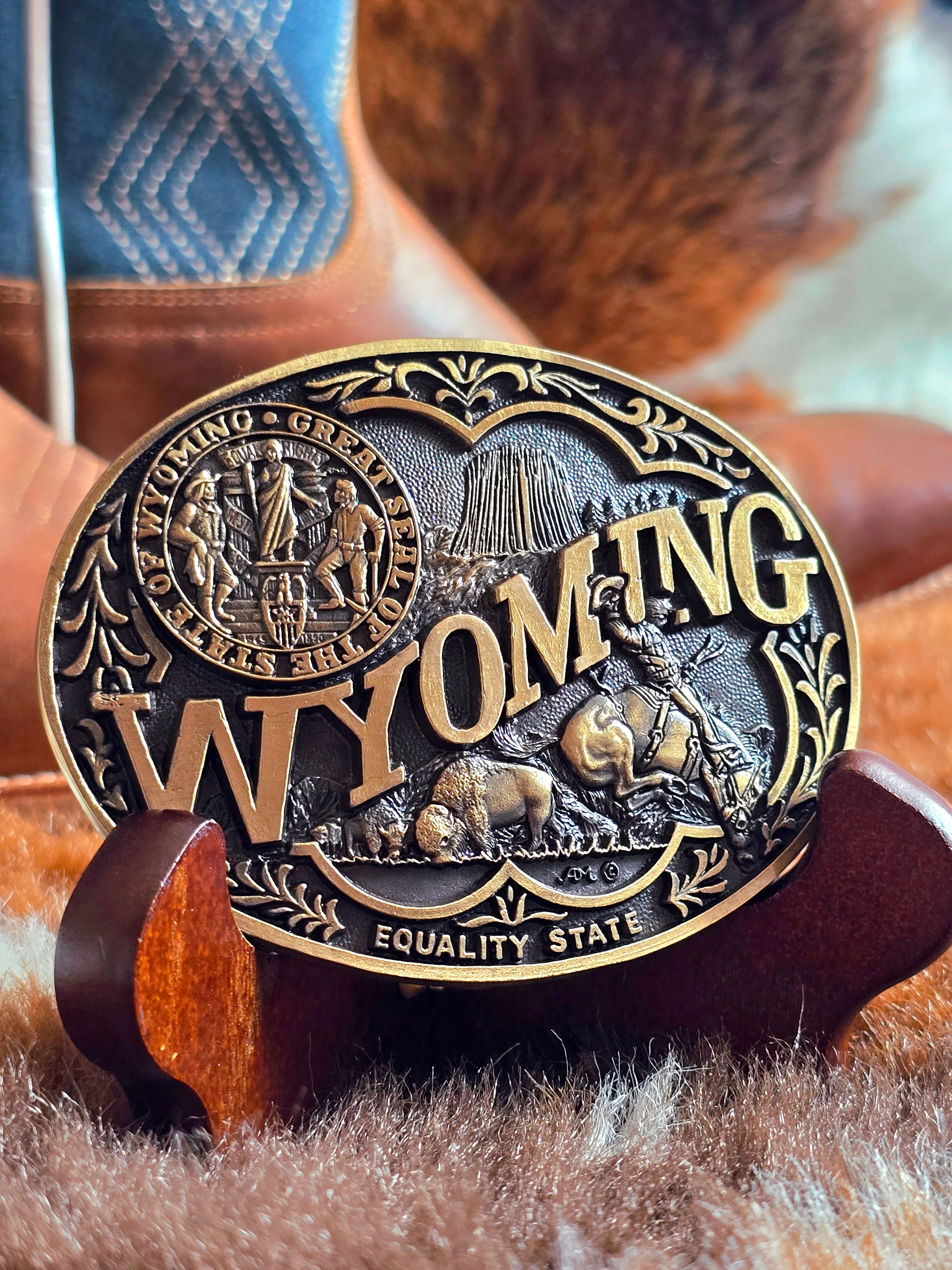 Montana Silversmiths Wyoming Belt Buckle